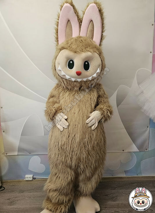 Life-Size Furry Labubu Doll Halloween Costume Handmade [Brown]