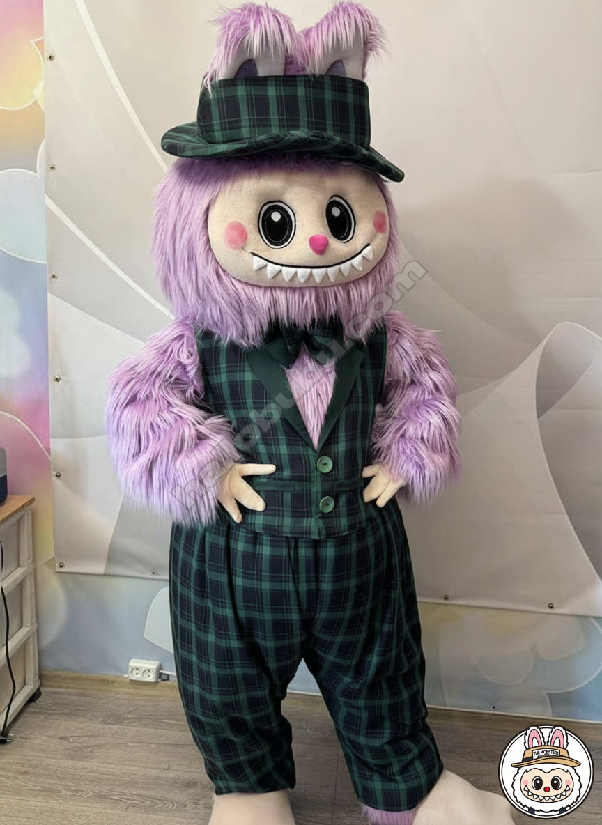 Life-Size Furry Labubu Doll Halloween Costume Handmade [Purple]