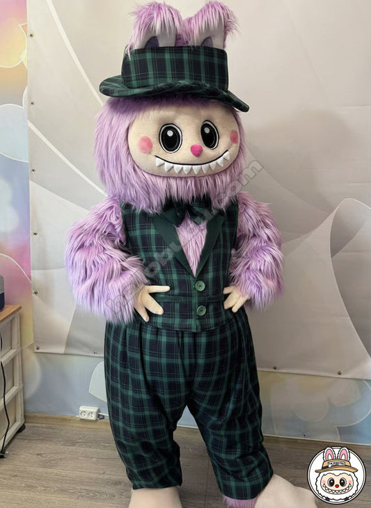 Life-Size Furry Labubu Doll Halloween Costume Handmade [Purple]